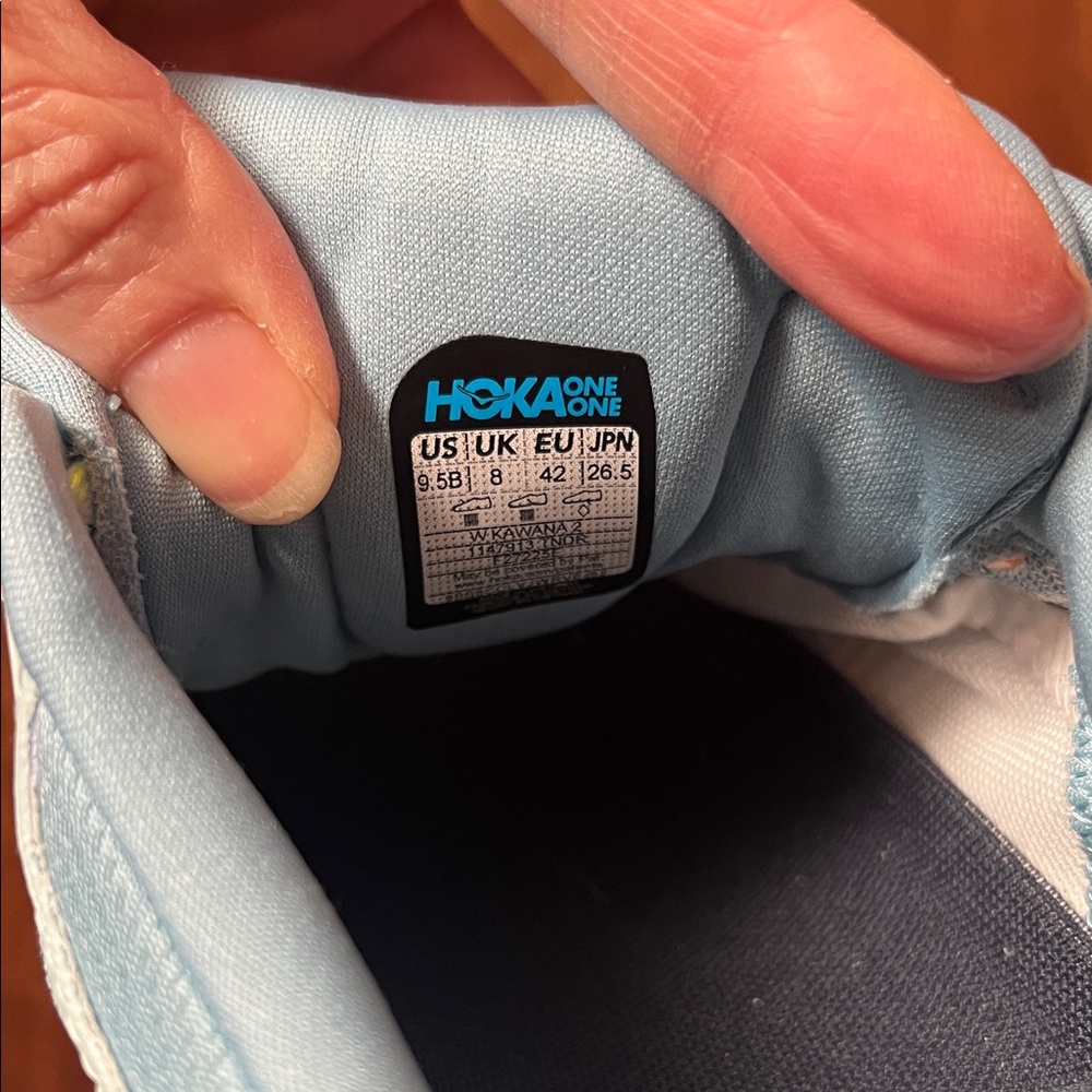 New Hoka Kawana 2 Sneakers - Soft Blue and Lime - Picture 9 of 16